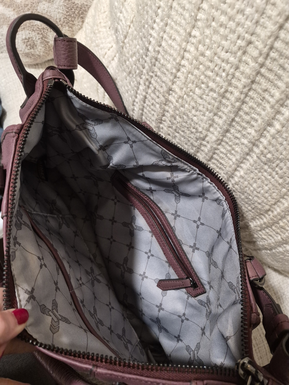 Aimee Kestenberg Plum Leather Satchel - Picture 3 of 3